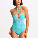 Sea Skin Bandeau Swimsuit - Vivid Green - Simply Beach UK