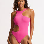 Sea Dive Cut Out Swimsuit - Fuchsia Rose - Simply Beach UK