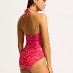 Set Sail Drawstring Halter Swimsuit - Chilli Red - Simply Beach UK