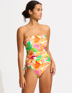Wonderland DD Drawstring Bandeau Swimsuit - Fuchsia Rose - Simply Beach UK