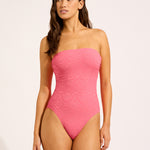 Luna DD Bandeau Swimsuit - Sunset Coral - Simply Beach UK