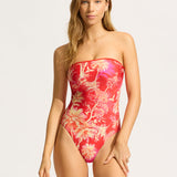 Marbella DD Bandeau Swimsuit - Flame - Simply Beach UK