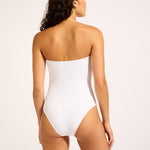Luna Ring Front Bandeau Swimsuit - White - Simply Beach UK