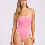 Seafolly Beach Bound Square Neck Swimsuit - Begonia Pink - Simply Beach UK