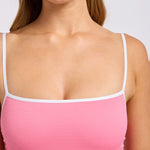 Seafolly Beach Bound Square Neck Swimsuit - Begonia Pink - Simply Beach UK
