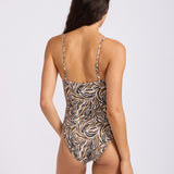 Saltwater Mirage Square Neck Swimsuit - Dark Chocolate