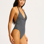 Mala Ring Front Halter Swimsuit - Black - Simply Beach UK