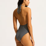 Mala Ring Front Halter Swimsuit - Black - Simply Beach UK