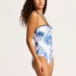 Marbella Trim Front Swimsuit - White - Simply Beach UK