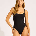 Collective Multi Fit Square Neck Swimsuit - Black - Simply Beach UK