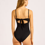 Collective Multi Fit Square Neck Swimsuit - Black - Simply Beach UK