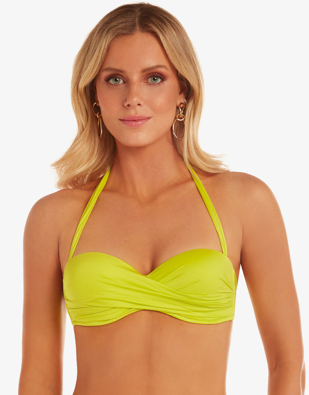 Ceylan Twist Bandeau Bikini Top - Lima - Simply Beach UK