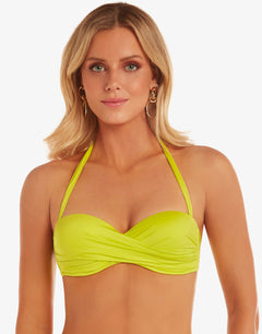 Ceylan Twist Bandeau Bikini Top - Lima - Simply Beach UK