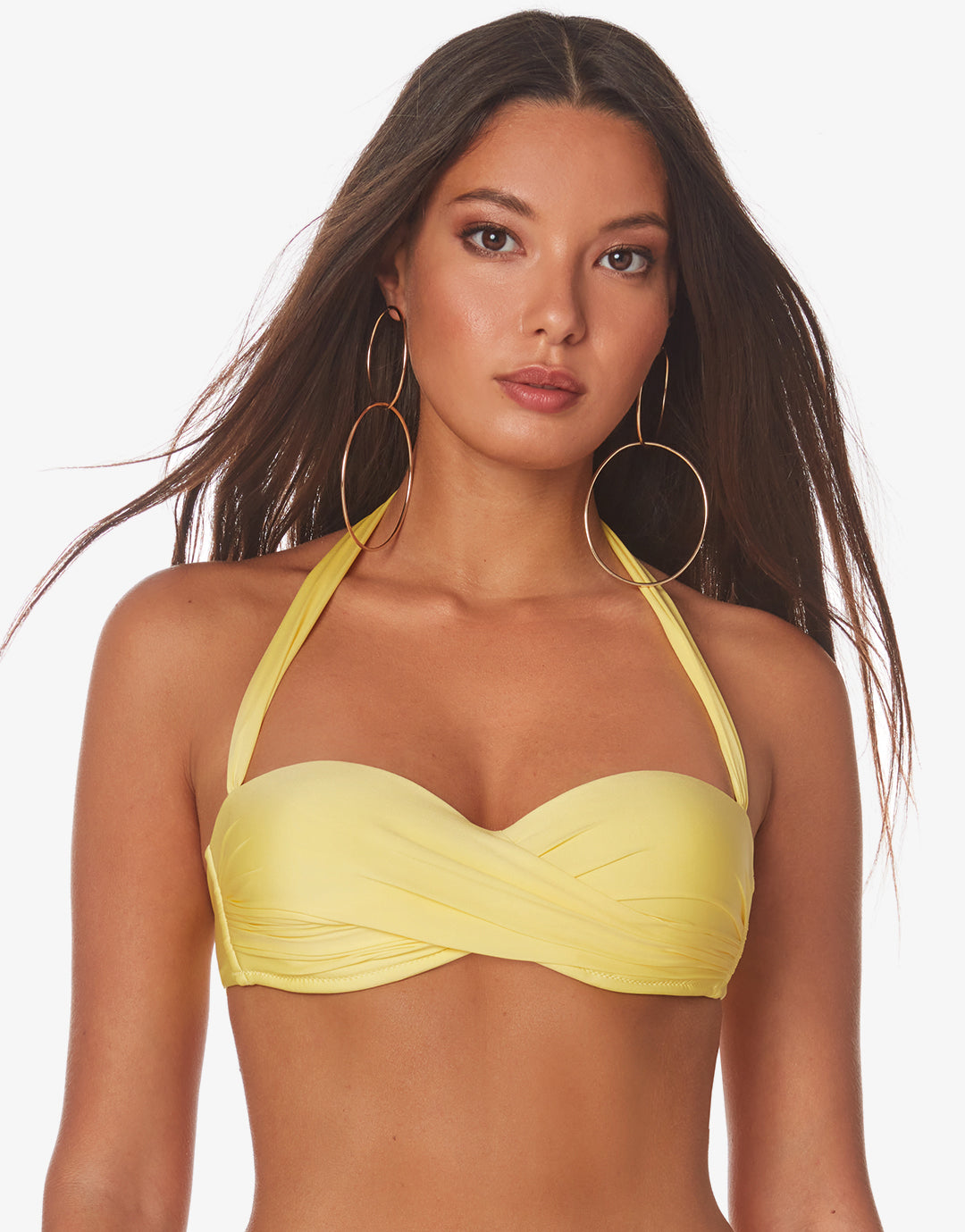 Ceylan Underwired Twist Bandeau Bikini Set - Yellow - Simply Beach UK