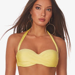Ceylan Underwired Twist Bandeau Bikini Set - Yellow - Simply Beach UK
