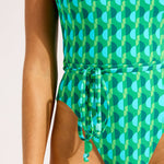Sorrento Reversible Square Neck Swimsuit - Vivid Green - Simply Beach UK