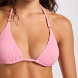 Sea Dive Slide Tri Bikini Top - Pop Pink