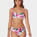 Valeria Moulded Underwired Bikini Set - White and Floral - Simply Beach UK