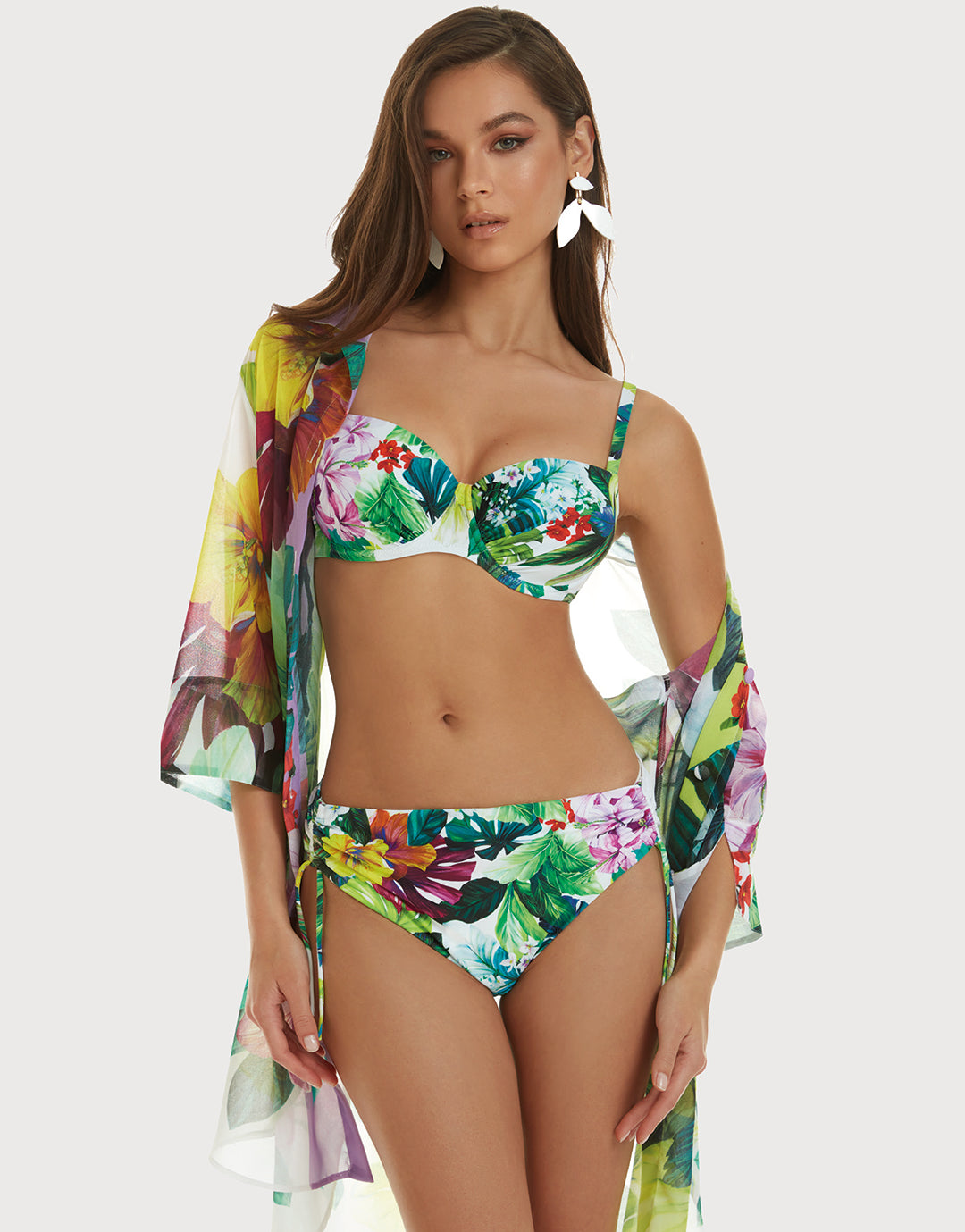 Tropic Underwired Balcony Bikini Set - Tropical - Simply Beach UK