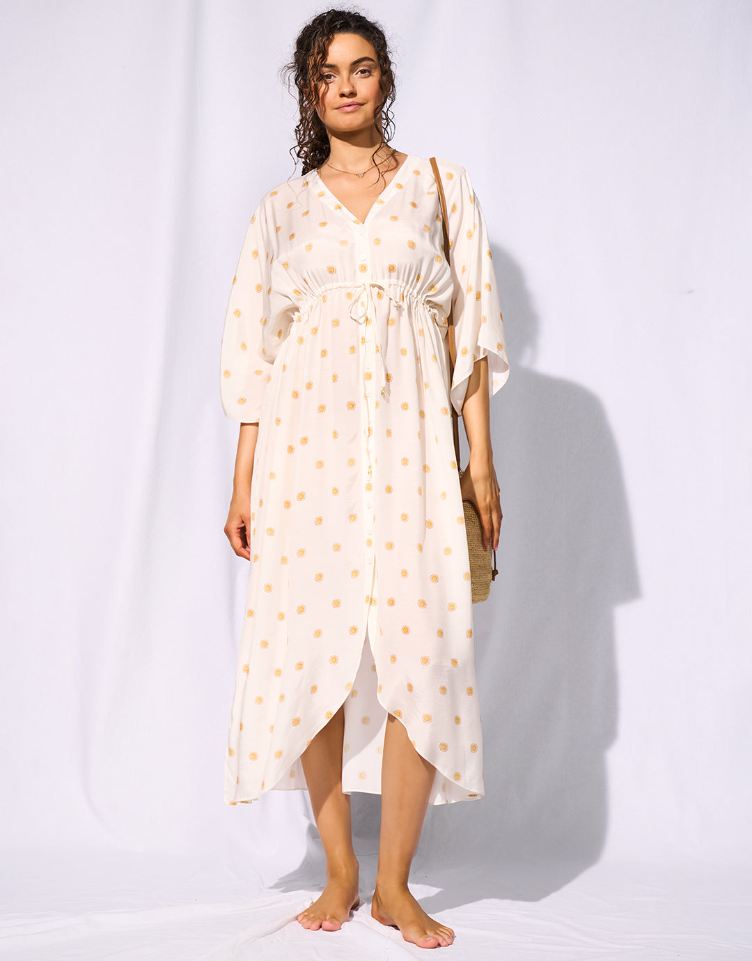 Treasured Trove Buttoned Dress - Sunny Cloud - Simply Beach UK