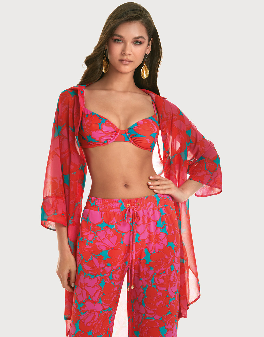 Floreale Beach Pants - Pink - Simply Beach UK