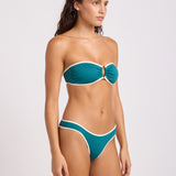 Beach Bound Scoop High Cut Rio Bikini Pant - Deep Teal