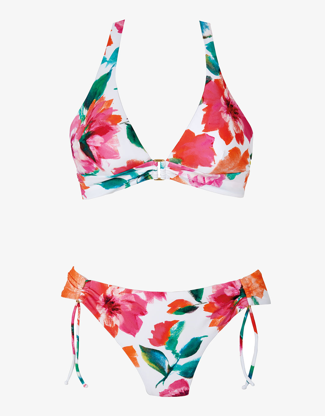 Dahlia Halter Bikini Set - Pink Floral - Simply Beach UK