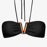 Essential Twist V Wire Bandeau BIkini Top - Soft Black