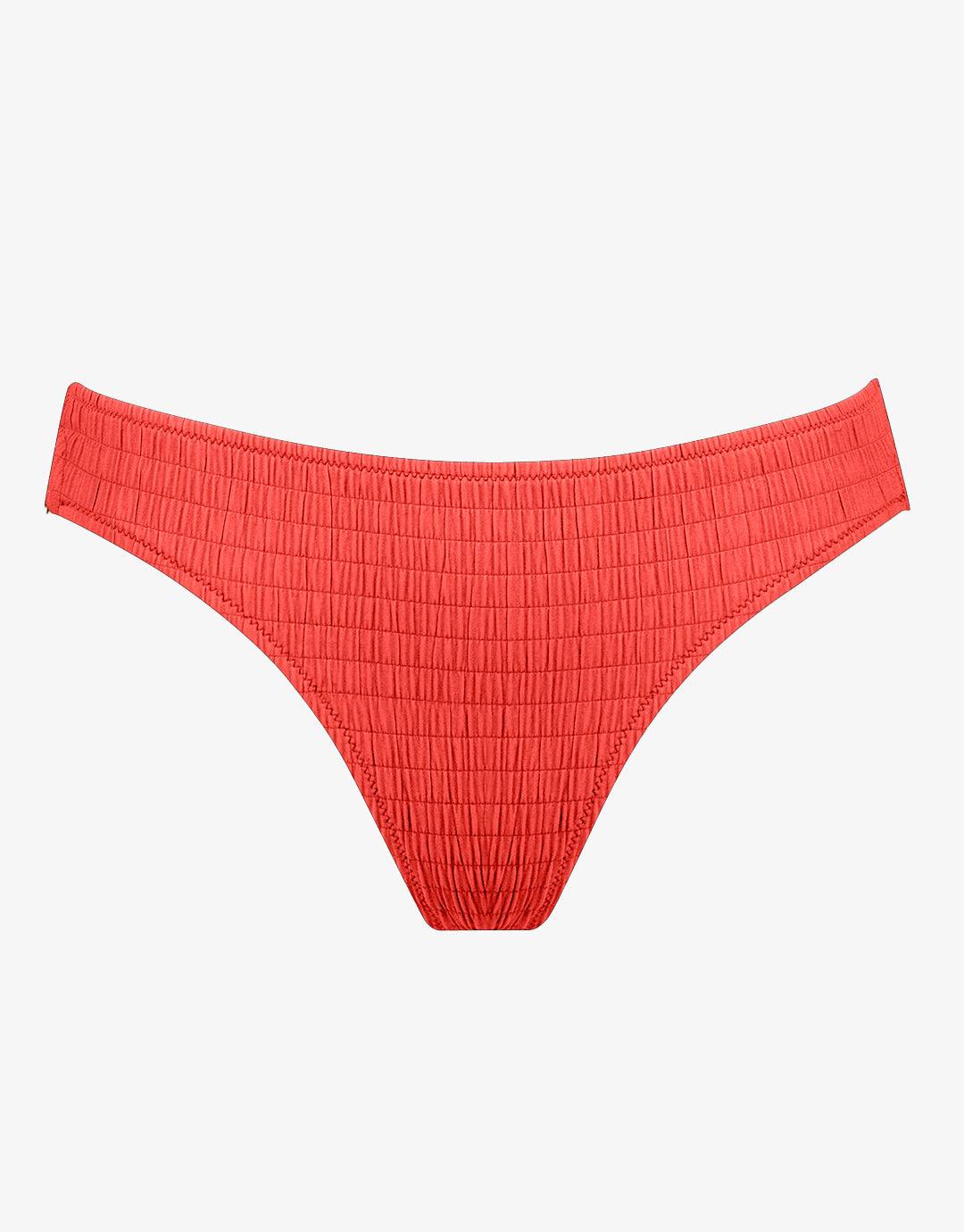 Solid Crush Ring Side Bikini Pant - Fiery Coral - Simply Beach UK