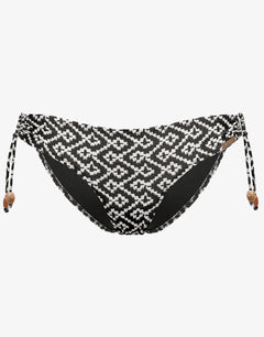 Ethno Craft Tie Side Bikini Pant - Black Canvas - Simply Beach UK