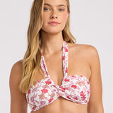 Seafolly Summer Chintz Halter Bandeau Bikini Top - Ecru - Simply Beach UK