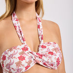 Seafolly Summer Chintz Halter Bandeau Bikini Top - Ecru - Simply Beach UK