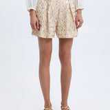 Greek Archaic Kori Flakes Shorts - White and Gold with Champagne - Simply Beach UK