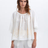 Greek Archaic Kori Grape Top - White and Champagne - Simply Beach UK