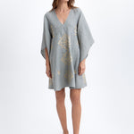 Greek Archaic Kori Lefkada Kaftan - Stone and Gold - Simply Beach UK