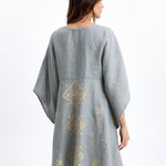 Greek Archaic Kori Lefkada Kaftan - Stone and Gold - Simply Beach UK
