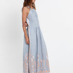Greek Archaic Kori Feather High Neck Dress - Light Grey and Pink Bronze - Simply Beach UK