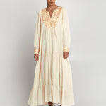 New Triangle Maxi Dress - Natural and Gold - Simply Beach UK
