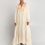 New Triangle Maxi Dress - Natural and Gold - Simply Beach UK