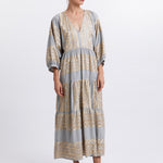 Greek Archaic Kori Classic Triangle Maxi Dress - Stone and Gold - Simply Beach UK