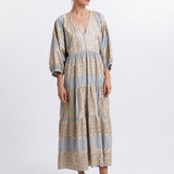 Greek Archaic Kori Classic Triangle Maxi Dress - Stone and Gold - Simply Beach UK