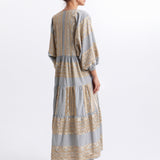 Greek Archaic Kori Classic Triangle Maxi Dress - Stone and Gold - Simply Beach UK