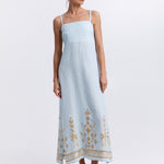 Greek Archaic Kori Ios Strappy Bandeau Dress - Ciel and Gold - Simply Beach UK