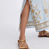 Greek Archaic Kori Ios Strappy Bandeau Dress - Ciel and Gold - Simply Beach UK