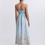 Greek Archaic Kori Ios Strappy Bandeau Dress - Ciel and Gold - Simply Beach UK