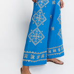 Greek Archaic Kori Lefkada Trousers - Blue Raf and Champagne - Simply Beach UK