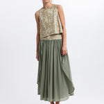 Greek Archaic Kori New Triangle Skirt - Sage and Gold - Simply Beach UK
