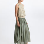 Greek Archaic Kori New Triangle Skirt - Sage and Gold - Simply Beach UK