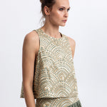 Greek Archaic Kori New Triangle Top - Sage and Gold - Simply Beach UK