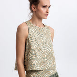 Greek Archaic Kori New Triangle Top - Sage and Gold - Simply Beach UK